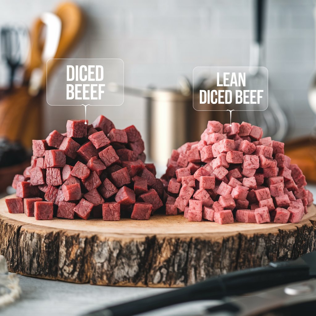 diced beef and lean diced beef difference