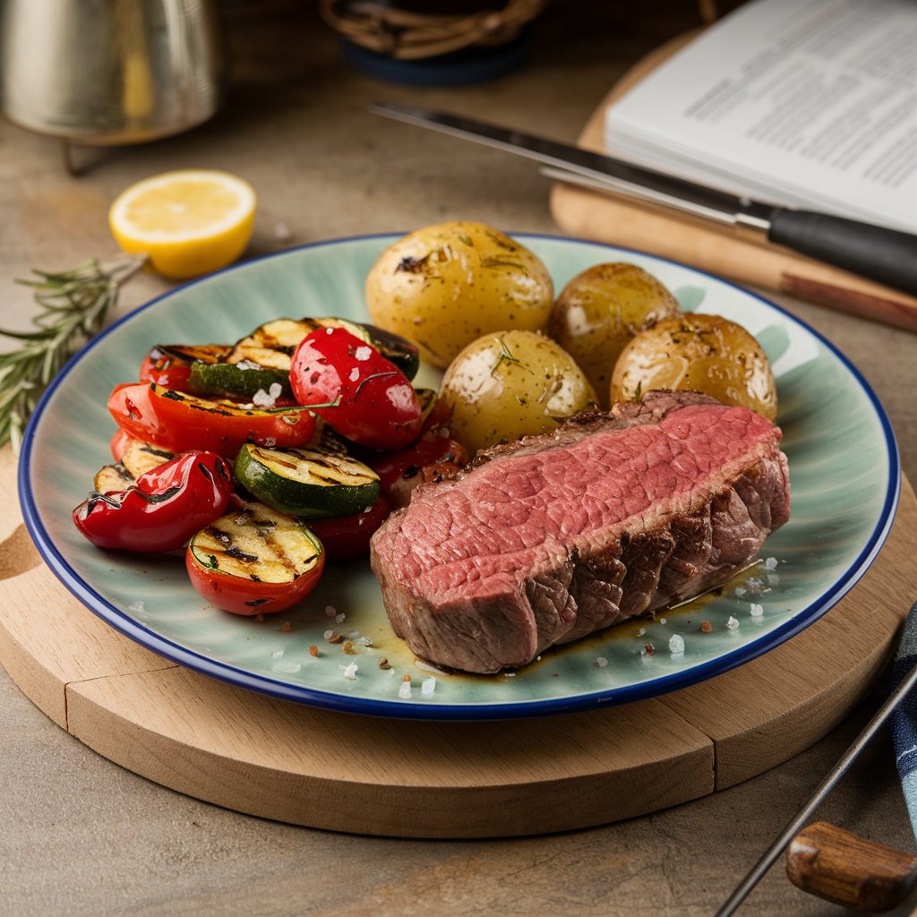 A dinner meal for one person.